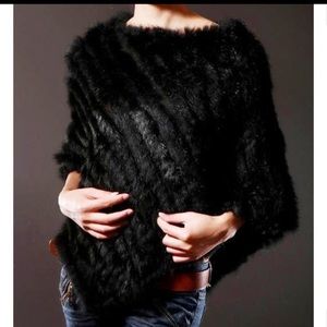 Sold!!! Don't buy!!!Bcbgmaxazria real rabbit fur shawl in chocolate
